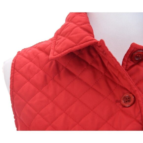 Draper's and Damon's Red Quilted Puffer Vest Jacket Womens Sz PS Petite S - Picture 4 of 7